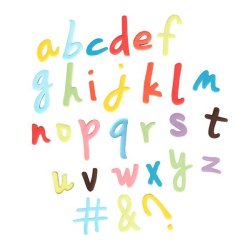 Cake Star Push Easy Script Cutters - Lowercase - Alphabet And Symbols Set 26 Piece