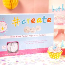 Cake Star Push Easy Script Cutters - Lowercase - Alphabet And Symbols Set 26 Piece