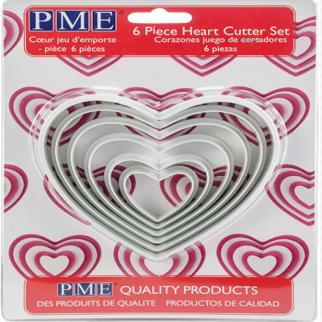 PME Classic Shapes Cutters - Heart Set of 6