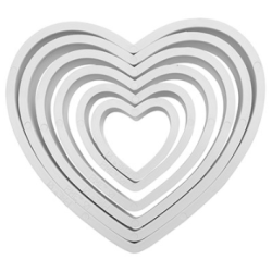 PME Classic Shapes Cutters - Heart Set of 6