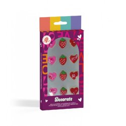 Hearts And Strawberries in Sugar - Set Of 12