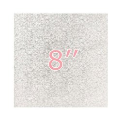 8''Cake Board Square Silver