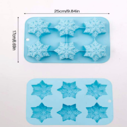 6 Christmas Snowflake Chocolate Silicone Mold