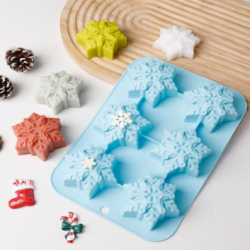 6 Christmas Snowflake Chocolate Silicone Mold