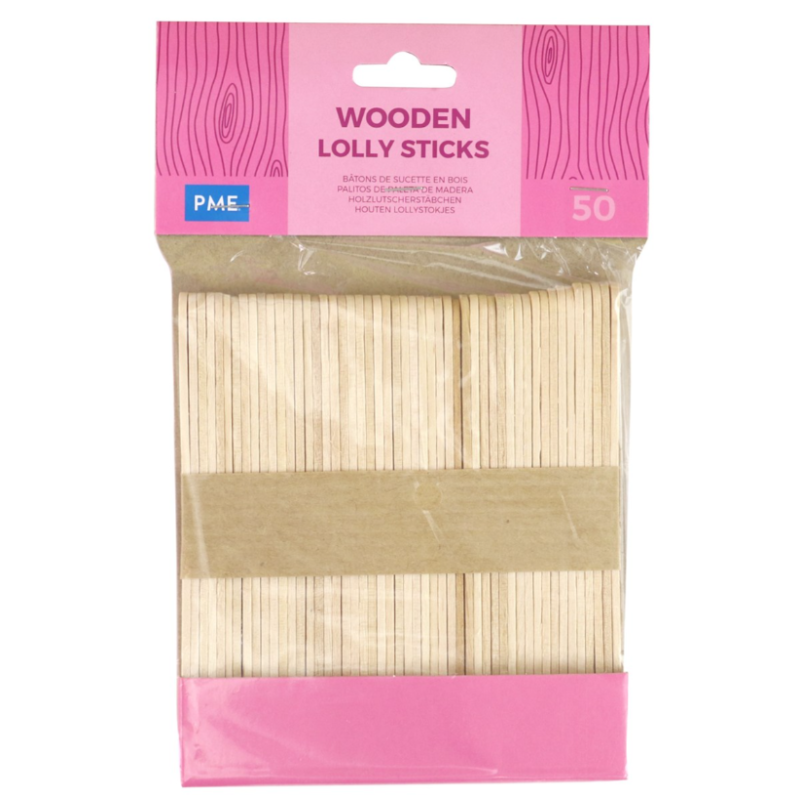 PME Wooden Lolly Sticks -  Pack of 50