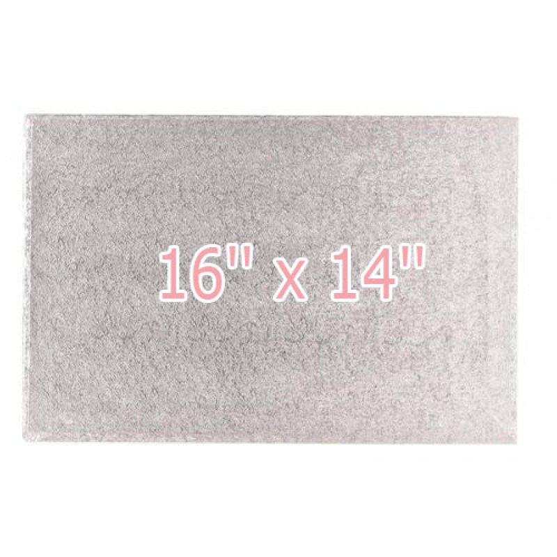 16'' x 14'' Cake Board Oblong Silver