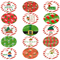 Elf Sample 1 Edible Toppers - Set Of 15