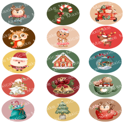 Christmas Sample 04 Edible Toppers - Set Of 15