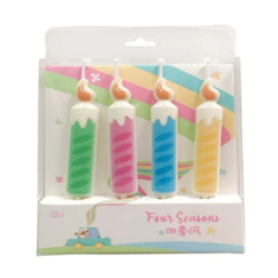 Colorful Cartoon Candles - Set of 4