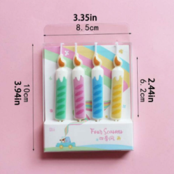 Colorful Cartoon Candles - Set of 4