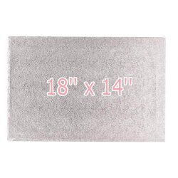 18'' x 14''Cake Board Oblong Silver