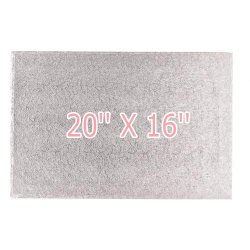 20'' X 16'' Cake Board Oblong Silver