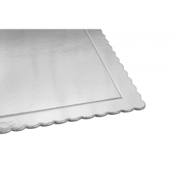 16'' X 12'' Extra Strong Oblong Cake Card Silver - 30 x 40 x 3mm