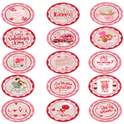 Valentine's Day Sample 03 Edible Toppers - Set Of 15