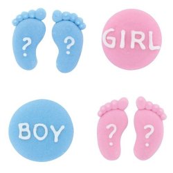 Gender Reveal Sugar Decorations - Set Of 12