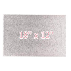 18'' x 12''  Cake Board Oblong Silver