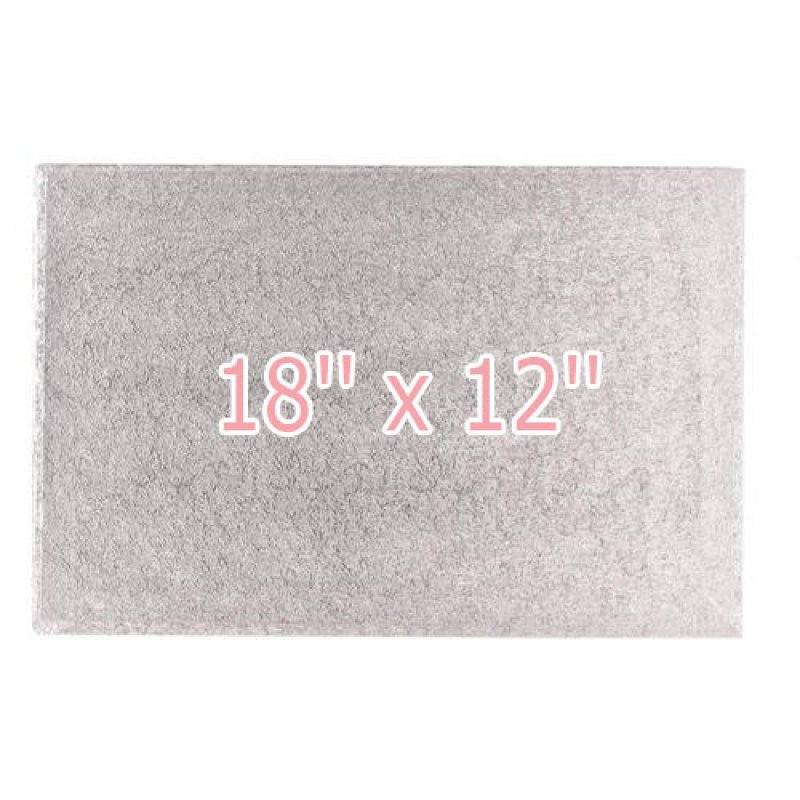 18'' x 12''  Cake Board Oblong Silver