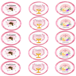 Communion Girl Sample 01 Edible Toppers - Set Of 15