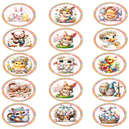 Easter Sample 04 Edible Toppers - Set Of 15