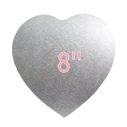 8'' Cake Board Heart Silver