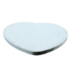 8'' Cake Board Heart Silver