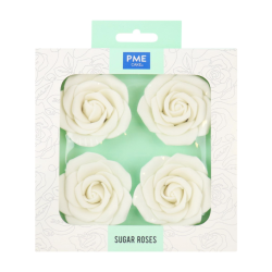 PME - White Sugar Roses 62mm - Set of 4