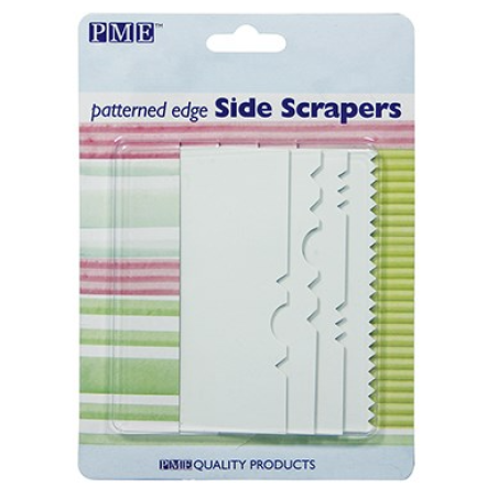 PME Side Scrapers - Patterned Edge Plastic - Set of 4