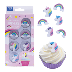 PME Edible Cupcake Topping Decorations, Fantasy Unicorn  - Pack of 6