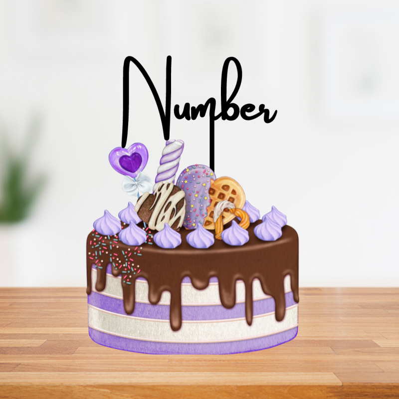 Personalised Top Cake Number Acrylic Topper