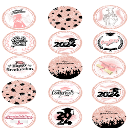 Graduation Girl Sample 01 Edible Toppers - Set Of 15