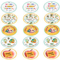 Thank You Teacher Sample 03 Edible Toppers - Set Of 15