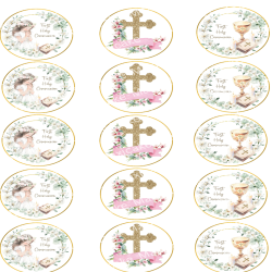 Communion Girl Sample 02 Edible Toppers - Set Of 15