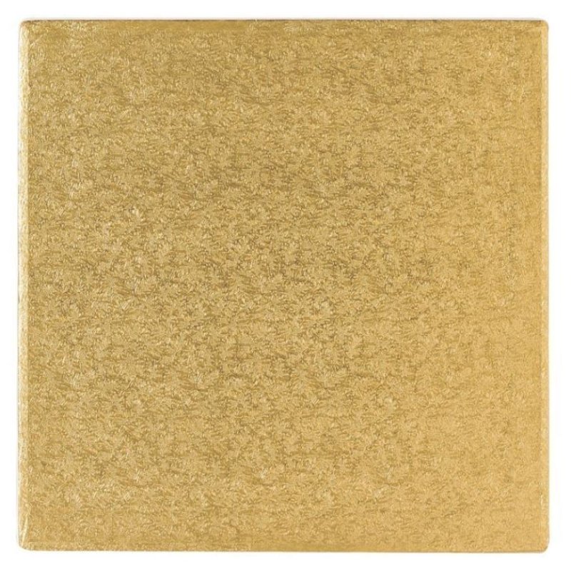 8" Square Cake Drums - Gold