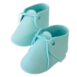 PME Handcrafted Sugar Toppers Blue Baby Bootee - Set Of 2