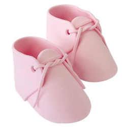 PME Handcrafted Sugar Toppers Pink Baby Bootee - Set Of 2