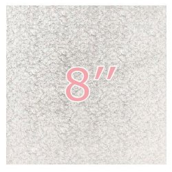 8" Square Single Thick Cake Card Silver