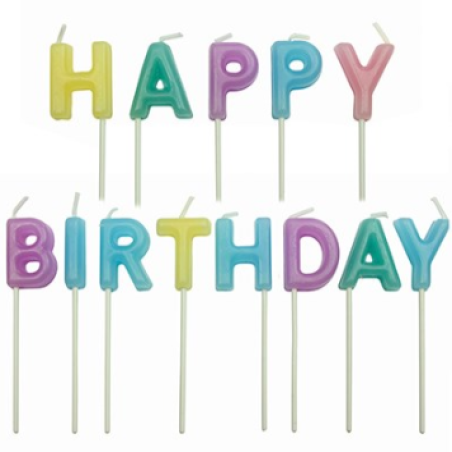 PME Candles - Happy Birthday Pastel (24mm / 0.9”)   - Set Of 13