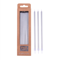 PME Candles - Silver Extra Tall with Holders (18cm / 7")