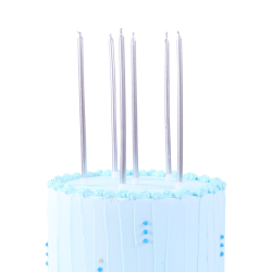 PME Candles - Silver Extra Tall with Holders (18cm / 7")