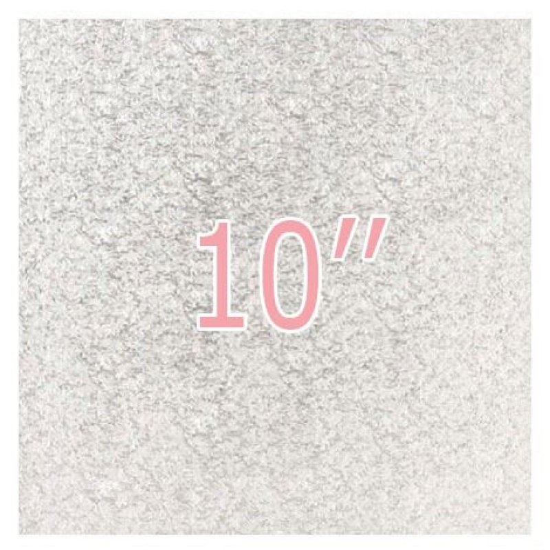 10" Square Single Thick Cake Card Silver