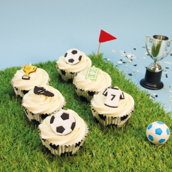 PME Edible Cupcake Topping Decorations Football - Pack of 6