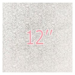 12" Square Single Thick Cake Card Silver