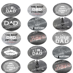 Happy Fathers Day Sample 02 Edible Toppers - Set Of 15