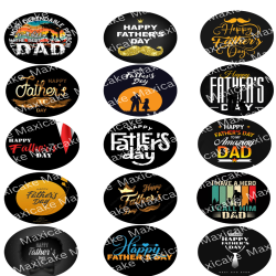 Happy Fathers Day Sample 03 Edible Toppers - Set Of 15