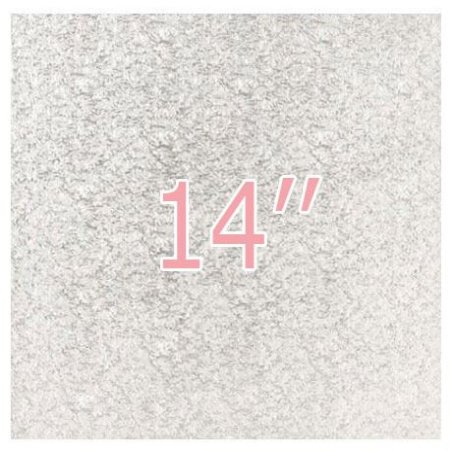 14" Square Single Thick Cake Card Silver
