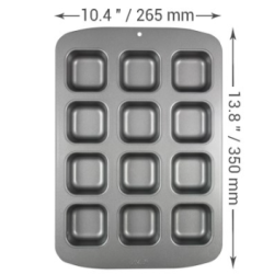 PME Non Stick - 12 Cup Mini Square Cake Pan - (35 x 26.5 x 3cm / 13.8 x 10.4 x 1.2”)