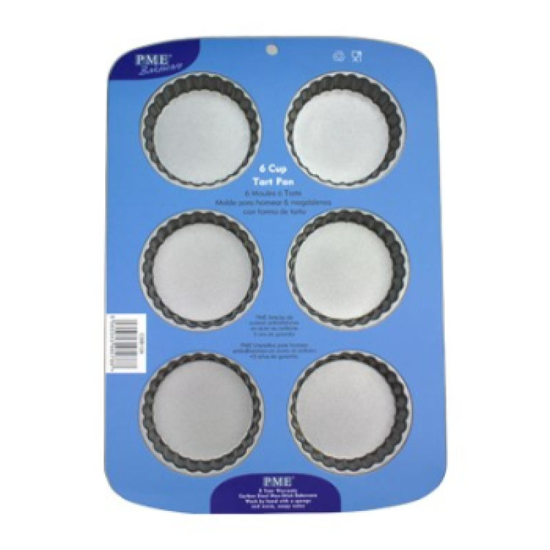 PME Non Stick - 6 Cup Tart Pan -  (37.3 x 26.1mm / 14.7 x 10.3")