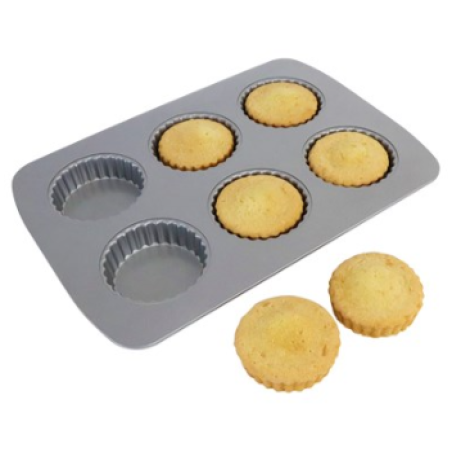 PME Non Stick - 6 Cup Tart Pan -  (37.3 x 26.1mm / 14.7 x 10.3")