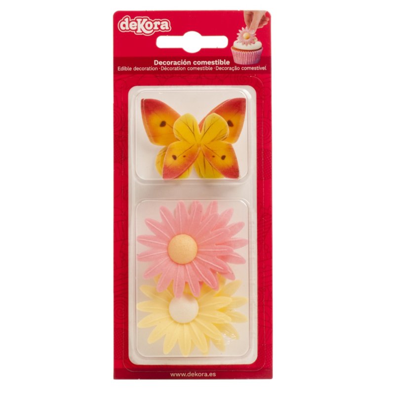 Dekora Wafer Assortment 4 Butterflies + 4 Daisies -Set Of 8