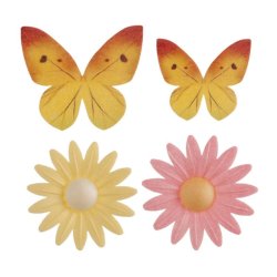 Dekora Wafer Assortment 4 Butterflies + 4 Daisies -Set Of 8